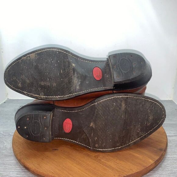 Justin 1108 Brown Men’s 9 D Leather Western Cowboy Boots Made In USA Comfort - Picture 9 of 13